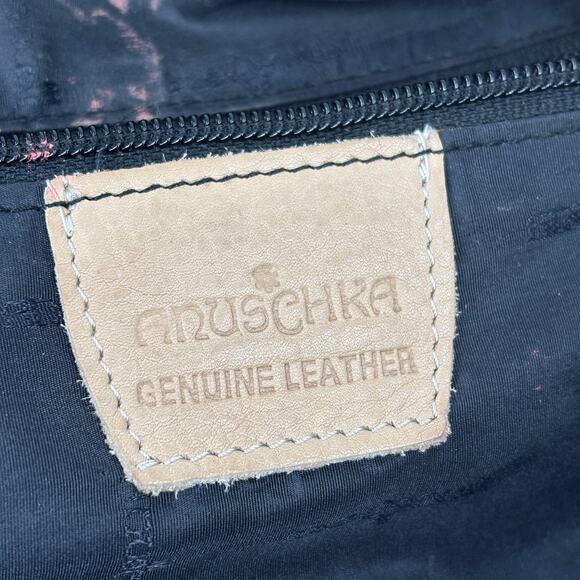 Anuschka Shoulder Bag Leather Hibiscus Flower Butterfly Hand Painted Handbag - Picture 6 of 14